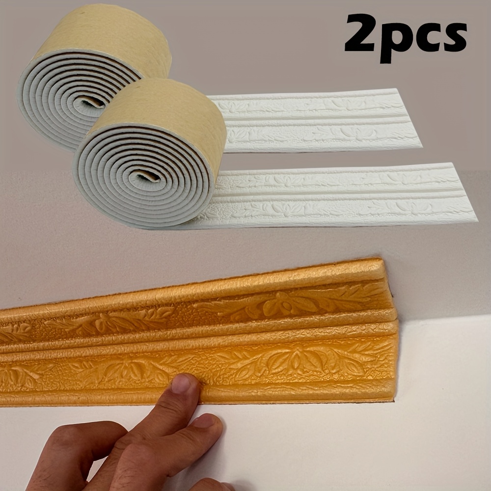 Baseboard Molding Trim - 2pcs Stiker Strip Tepi Wallpaper Plafon